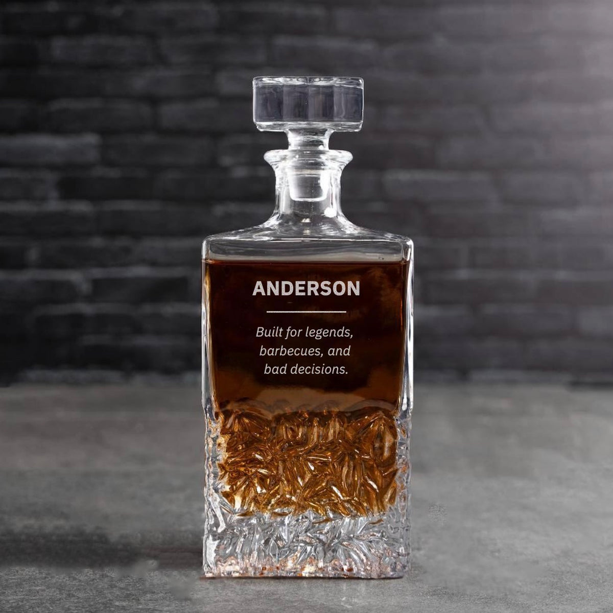Engraved Square Decanter - Reserve Collection
