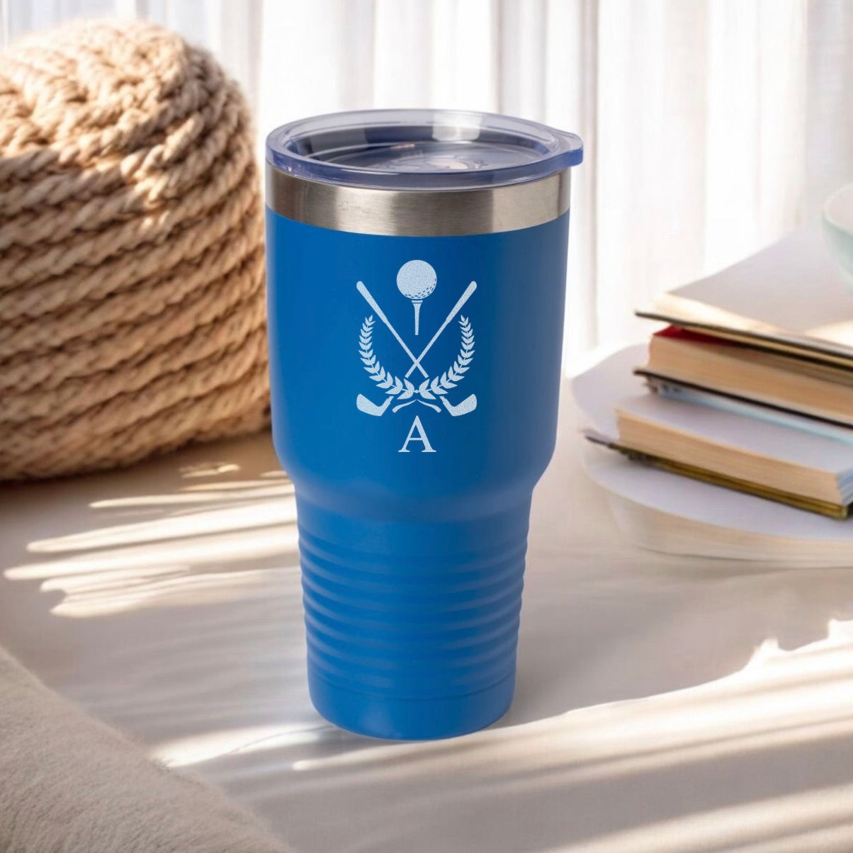 Personalized 30oz Golf Tumbler with Silver Lip