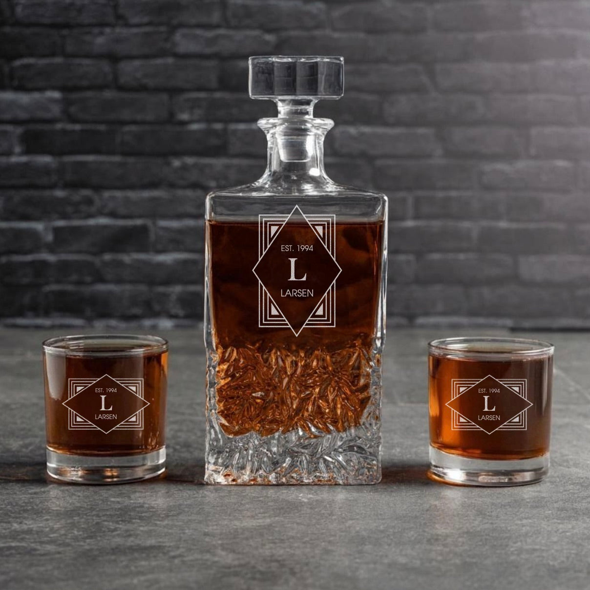 Personalized Square Decanter Set - Reserve Collection