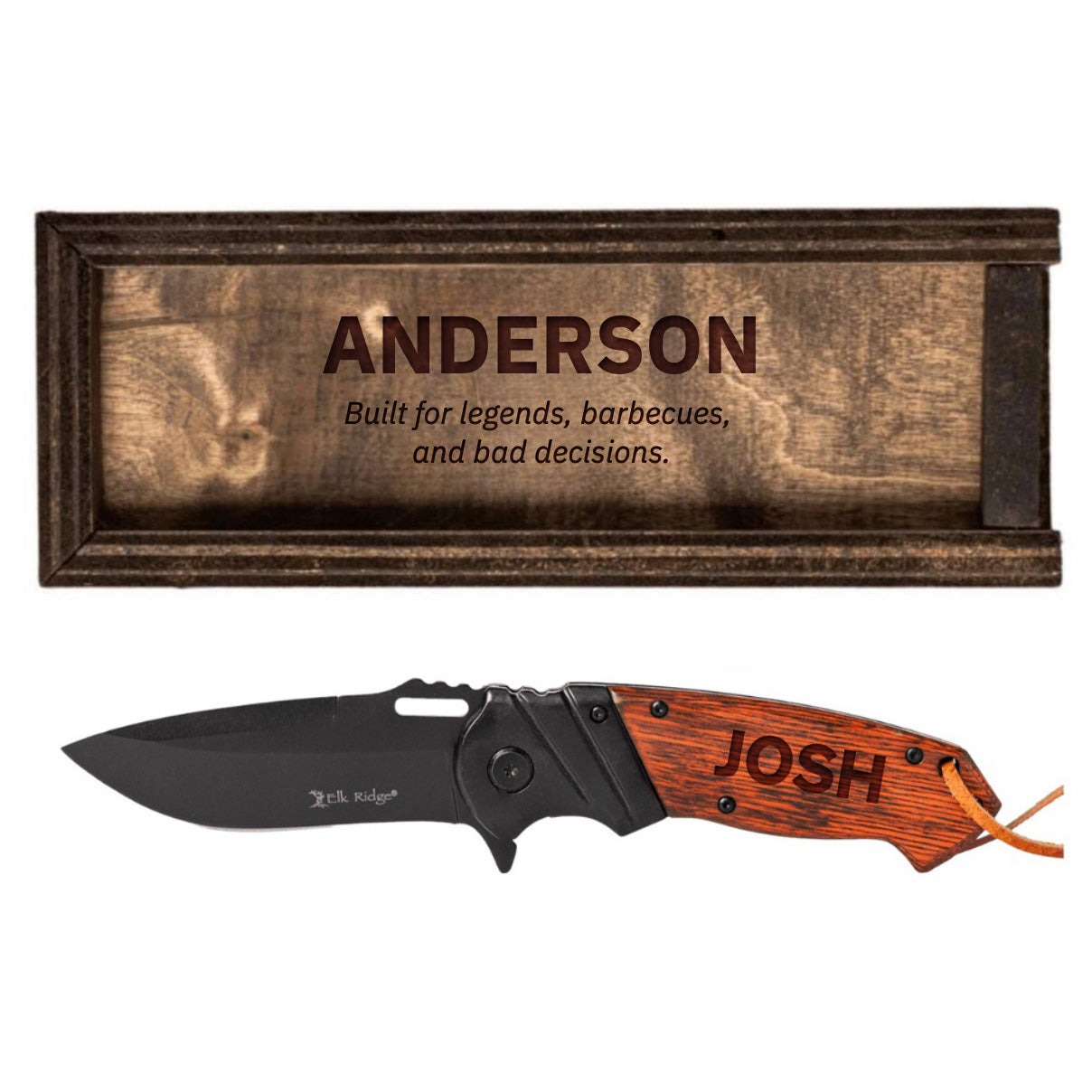 Personalized Red Handle Knife with Gift Box