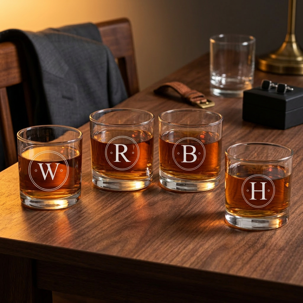 Engraved Whiskey Glass