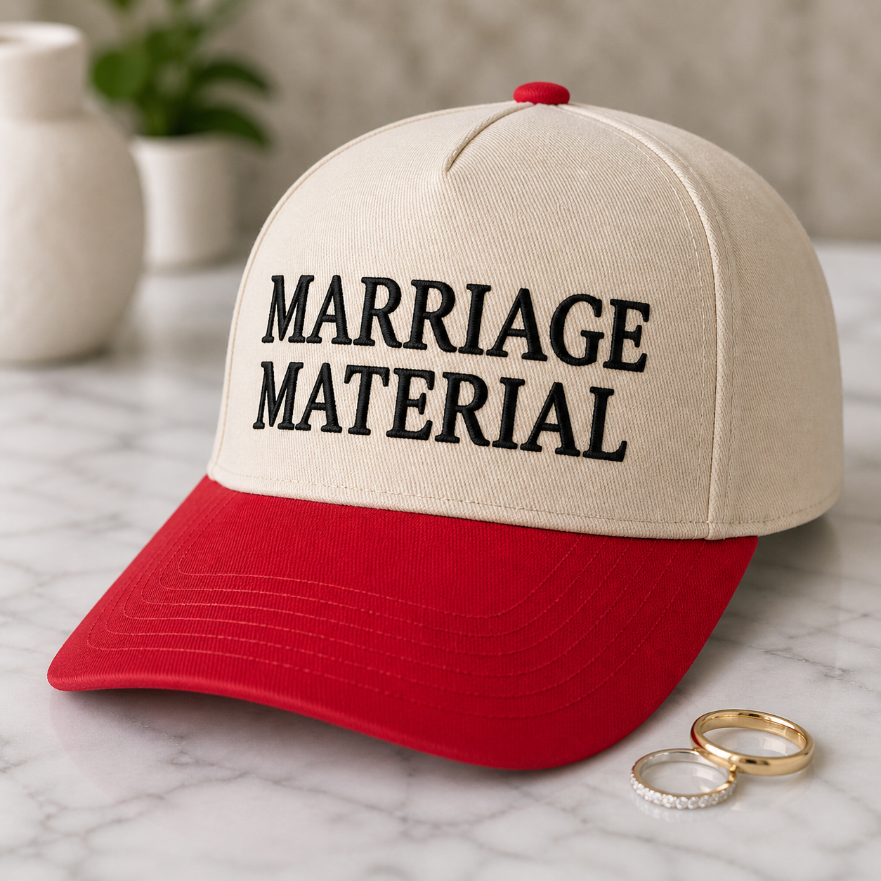 Marriage Material embroidered hat color option, birthday gift for him