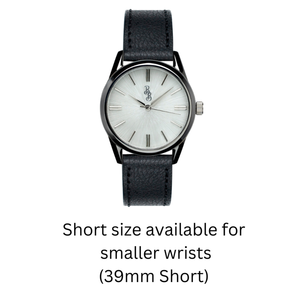 39mm Short White Sunburst Watch small wrist gift for him
