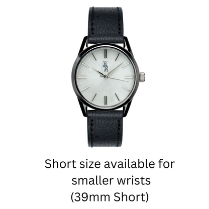 39mm Short White Sunburst Watch small wrist gift for him