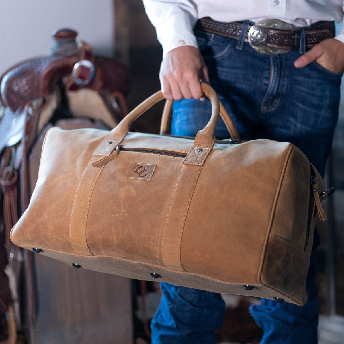 Full Grain Leather Weekender Bag&