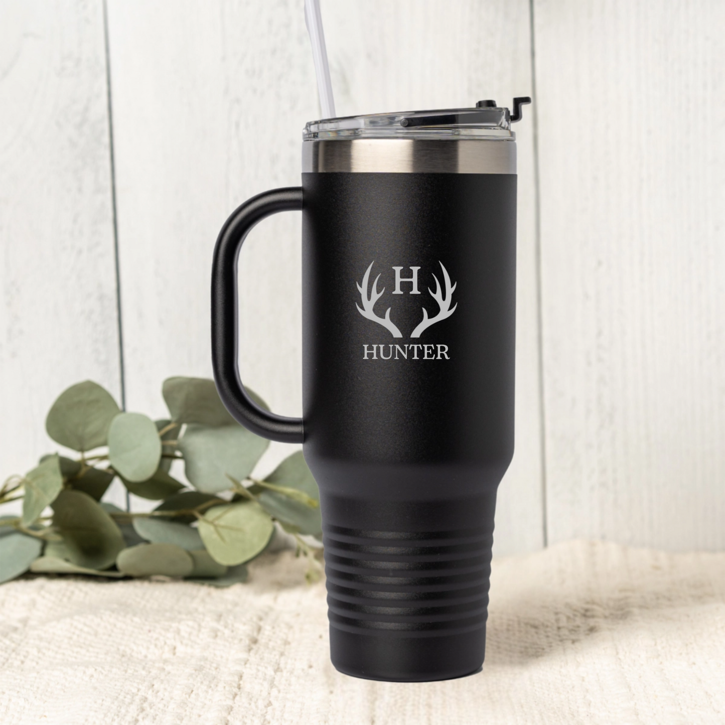 Engraved 40oz Tumbler in White - personalized groomsmen gift