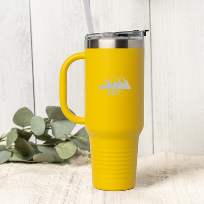 Engraved 40oz Tumbler in Orange - personalized gift for him