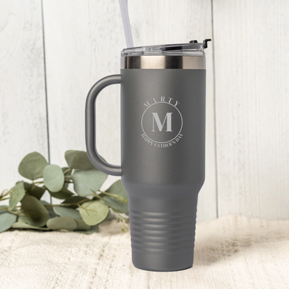 40oz tumbler with reusable straw - personalized water bottle