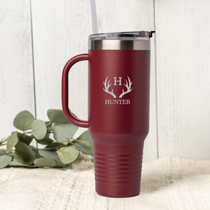 40oz tumbler cursive engraving detail - custom name tumbler