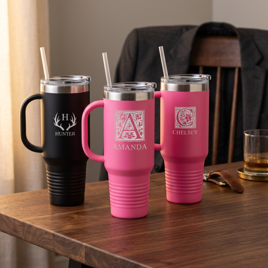 Engraved 40oz Tumblers - personalized groomsmen gift