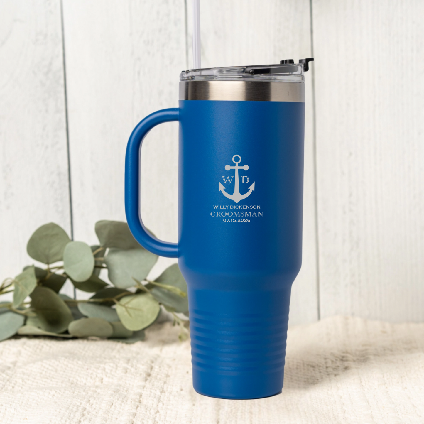 Personalized 40oz Wedding Tumbler Groomsmen, Best Man, Bridesmaids