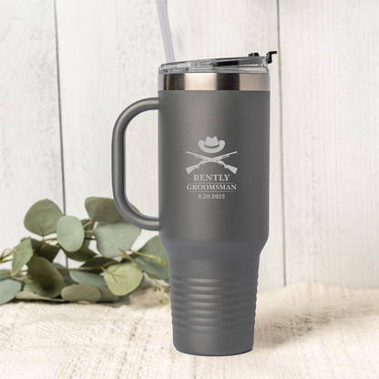 Personalized 40oz Wedding Tumbler Groomsmen, Best Man, Bridesmaids