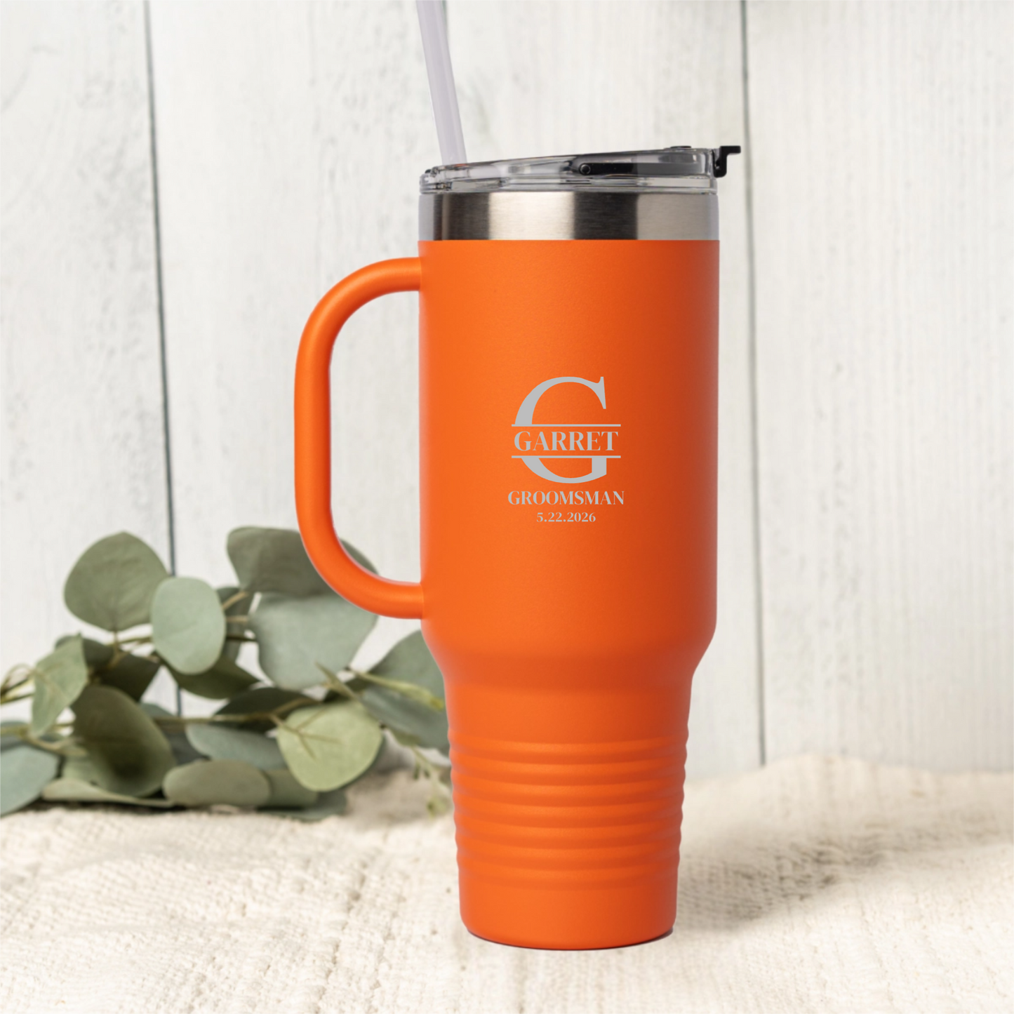 Personalized 40oz Wedding Tumbler Groomsmen, Best Man, Bridesmaids