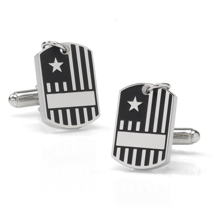 Antique Silver Military Tag Cufflinks