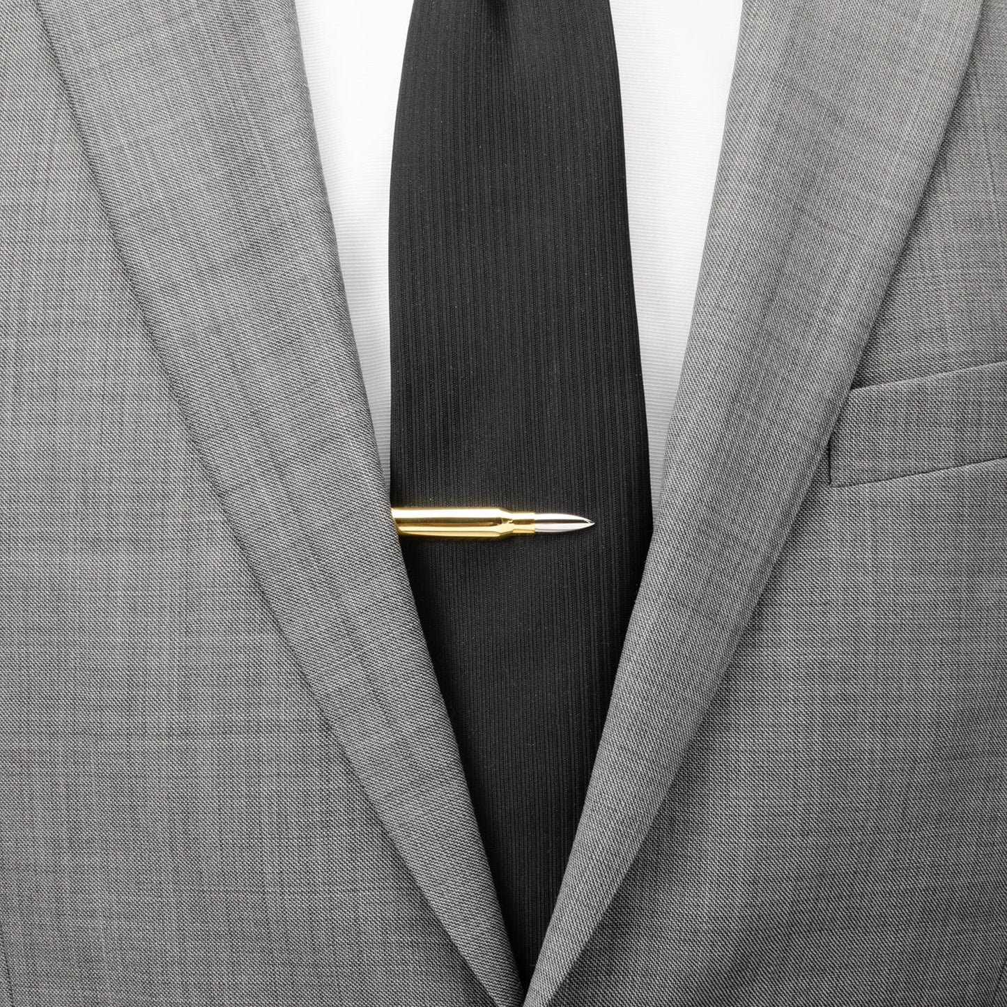50 caliber bullet tie clip angle view, gift for him hunter