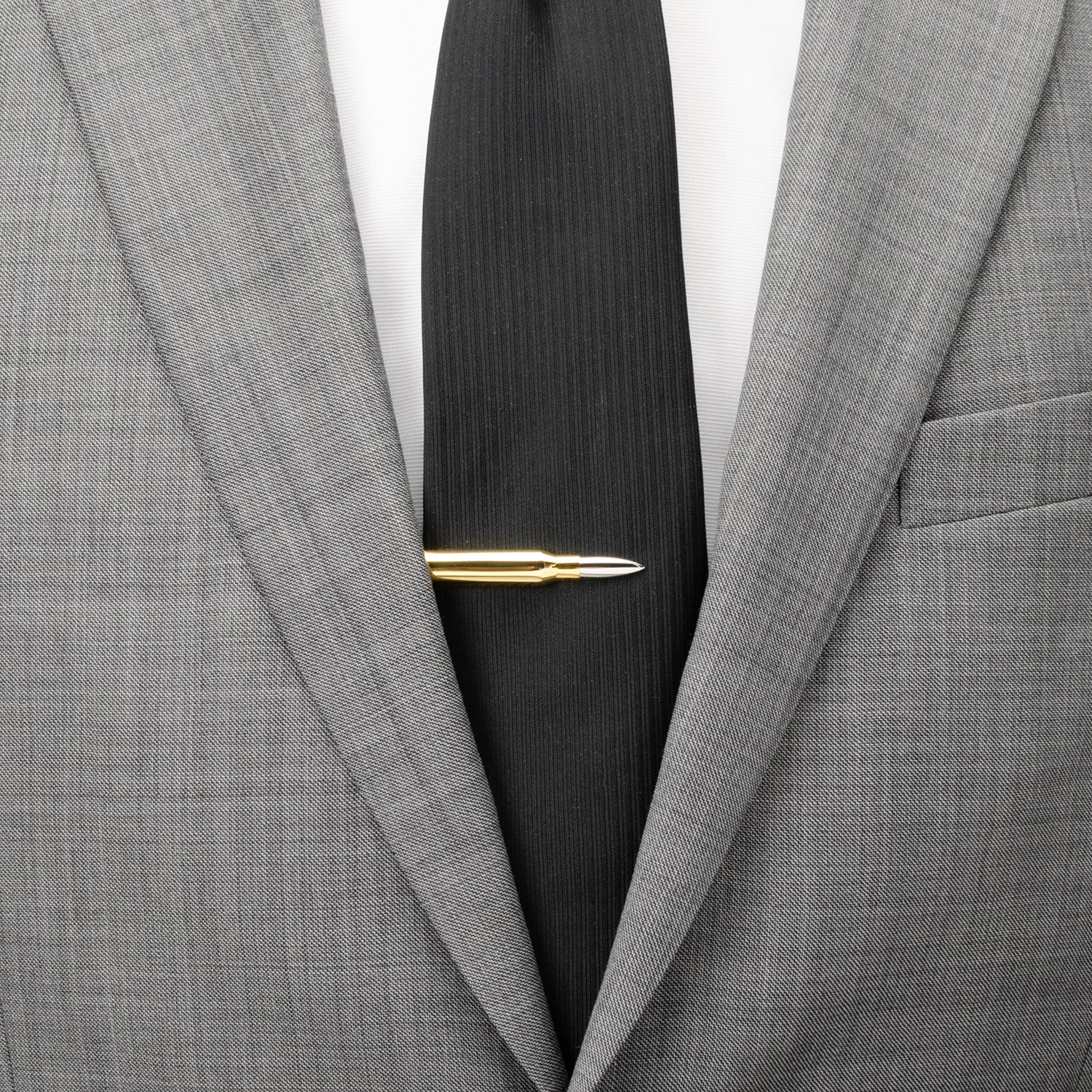 50 caliber bullet tie clip angle view, gift for him hunter