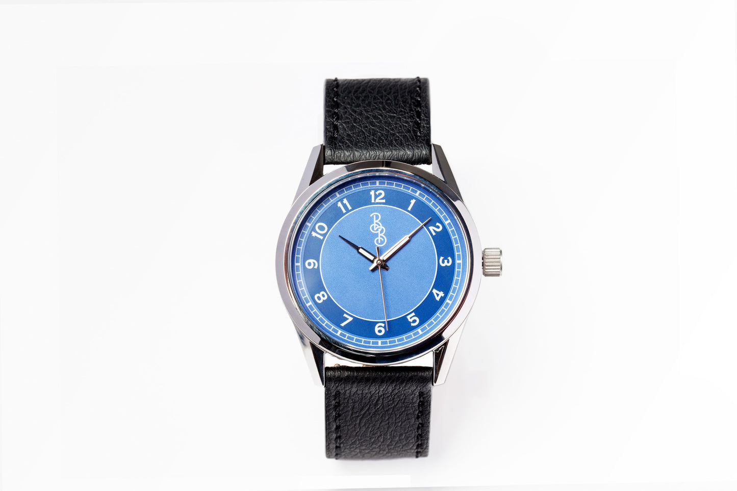 Beyond Boring traditional dial hero shot, Blue Classic gift for him