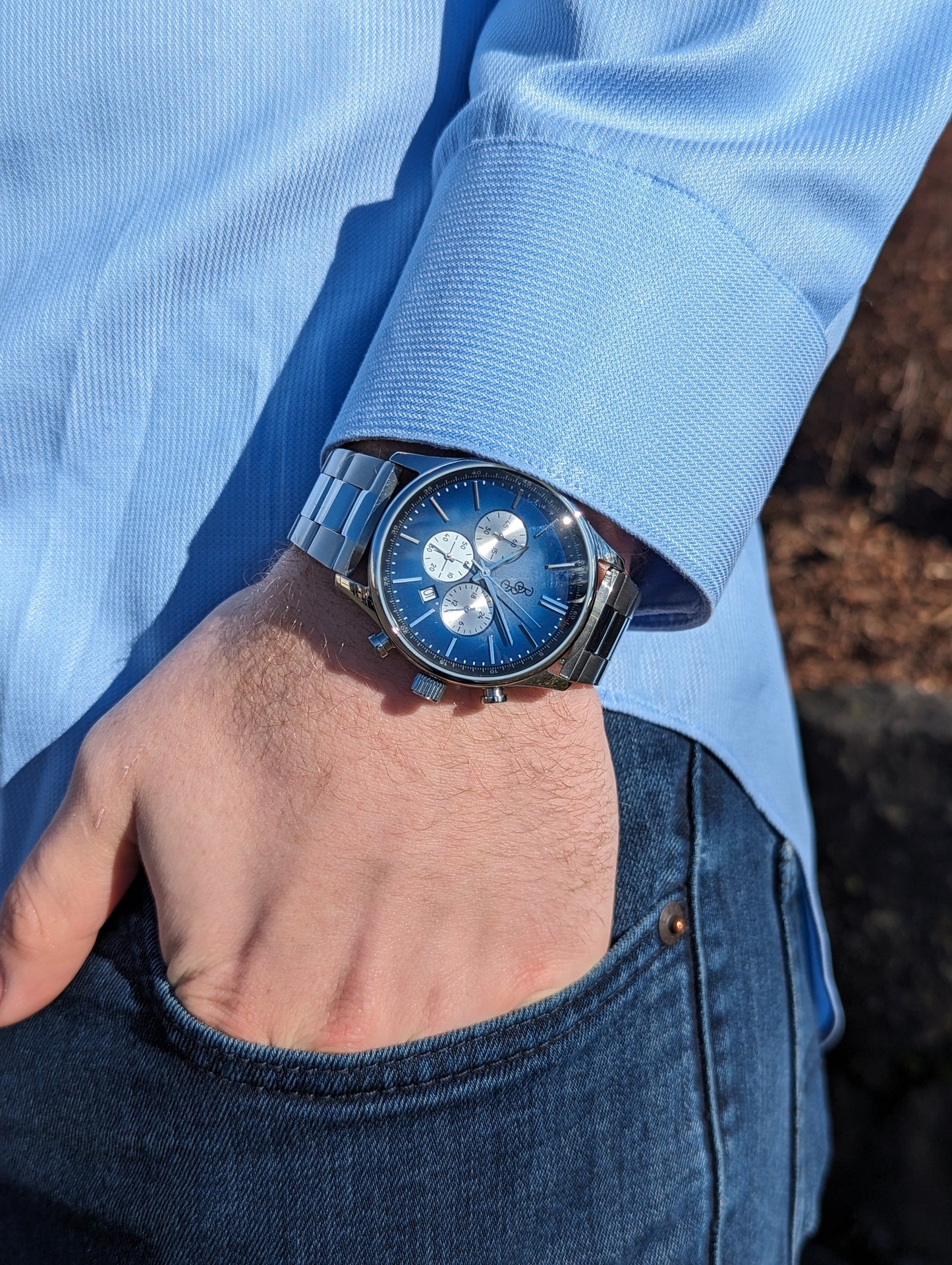 Blue Retro Chronograph pocket shot Father's Day gift