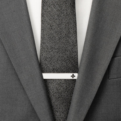 Fleur de lis cutout tie bar best man wedding accessory