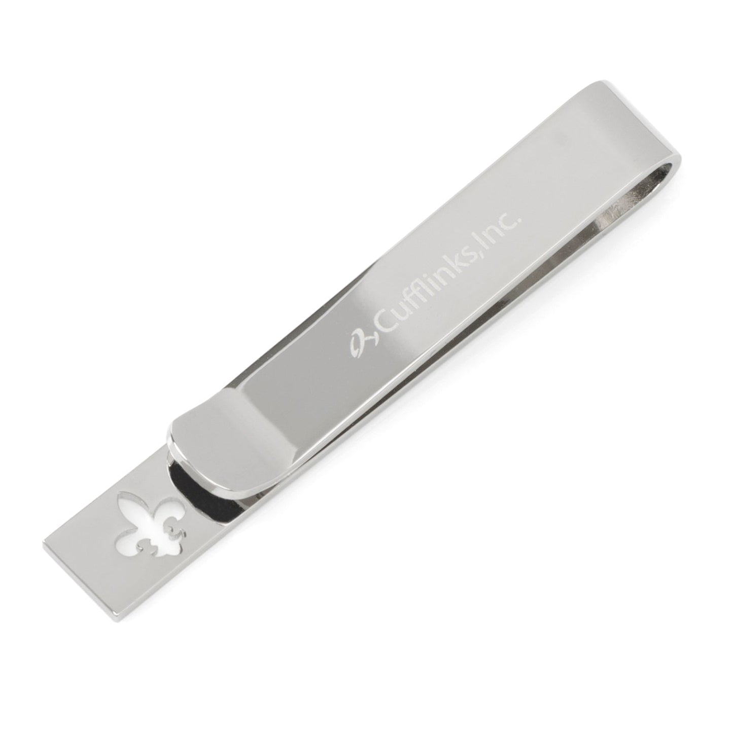 Polished fleur de lis tie bar New Orleans Saints fan gift