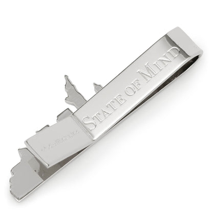 Polished silver New York skyline tie bar wedding party gift