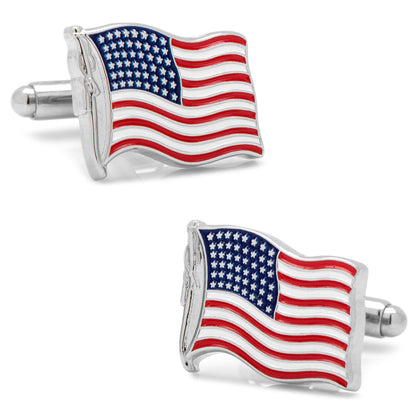 US flag cufflinks tie bar gift set patriotic groomsmen gift view 5