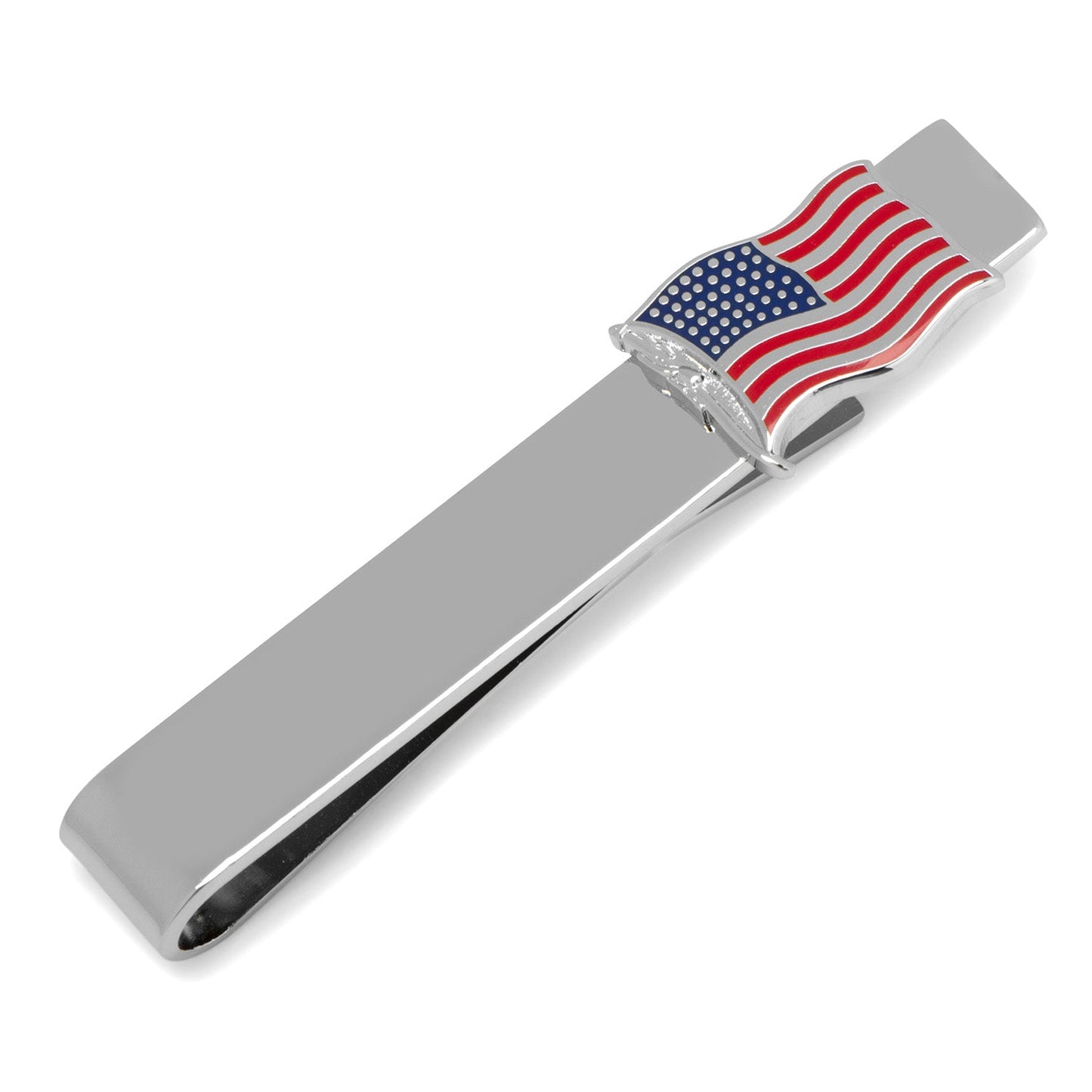 Waving American Flag Tie Bar - patriotic groomsmen gift