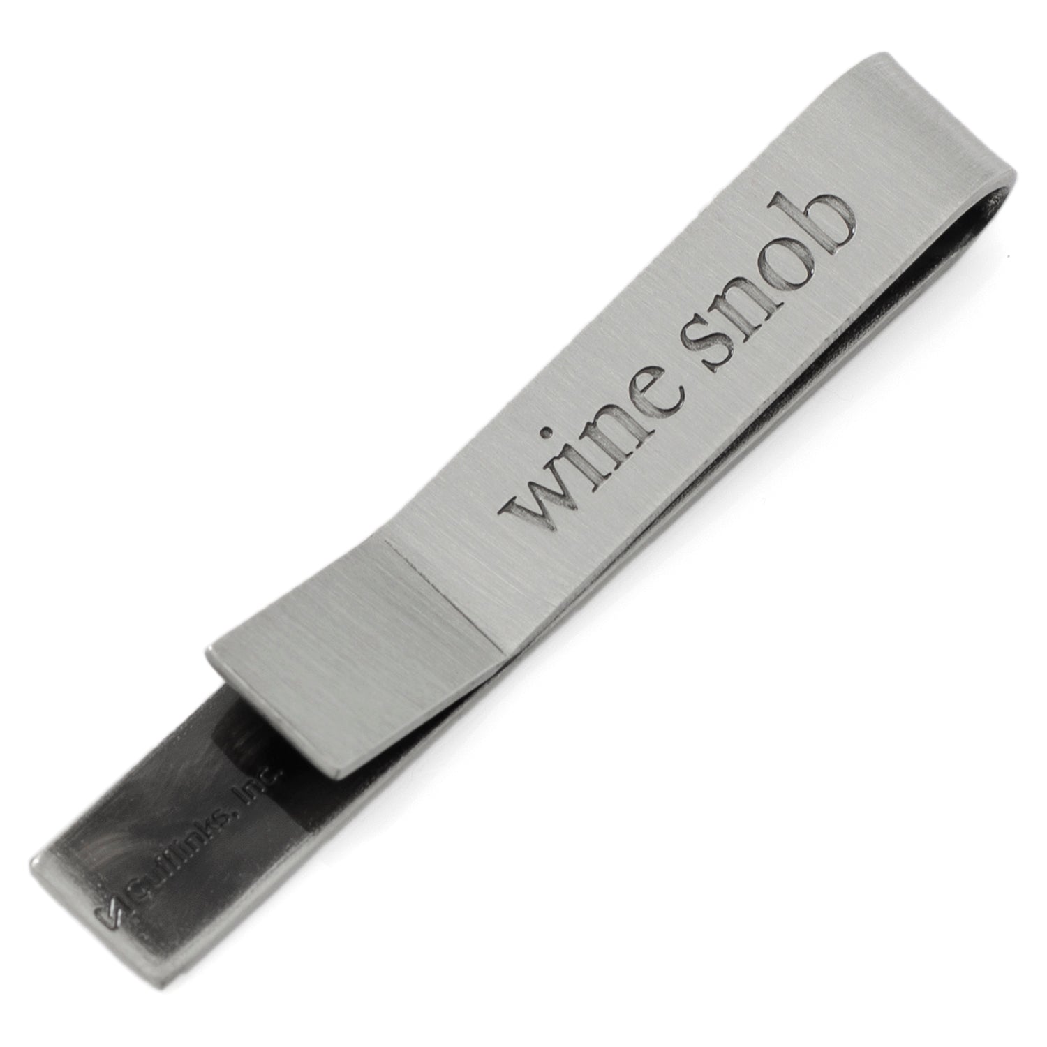 Wine bottle and glass enamel tie bar Father's Day gift