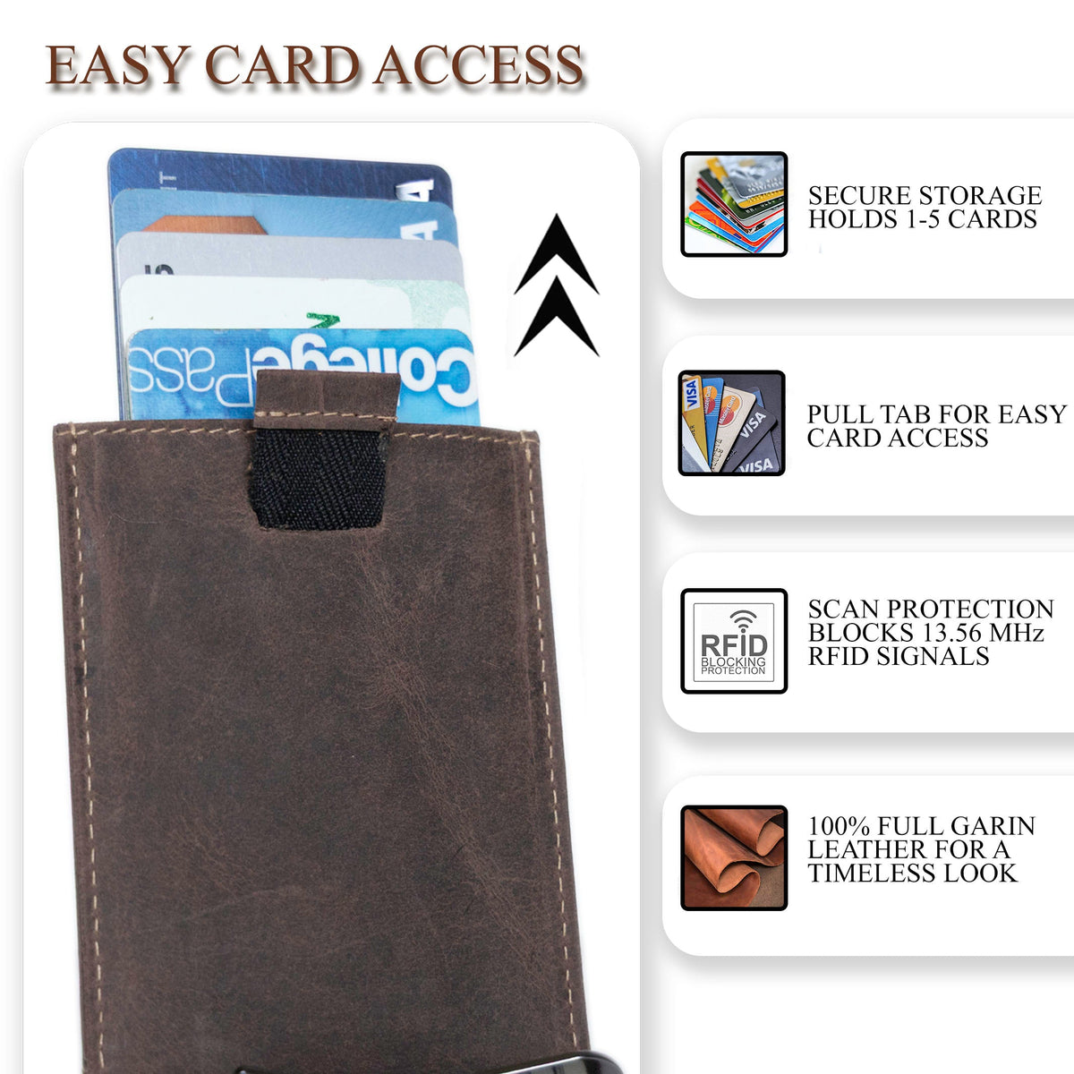 Leather Money Clip Bifold - Slim EDC Carry