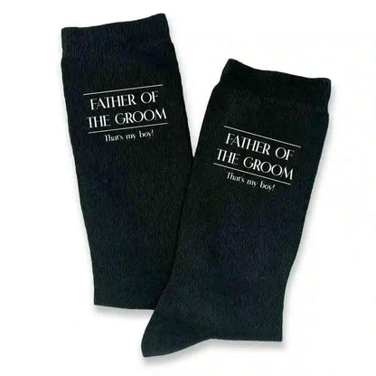 Father of the Bride & Father of the Groom Socks with Funny Sayings