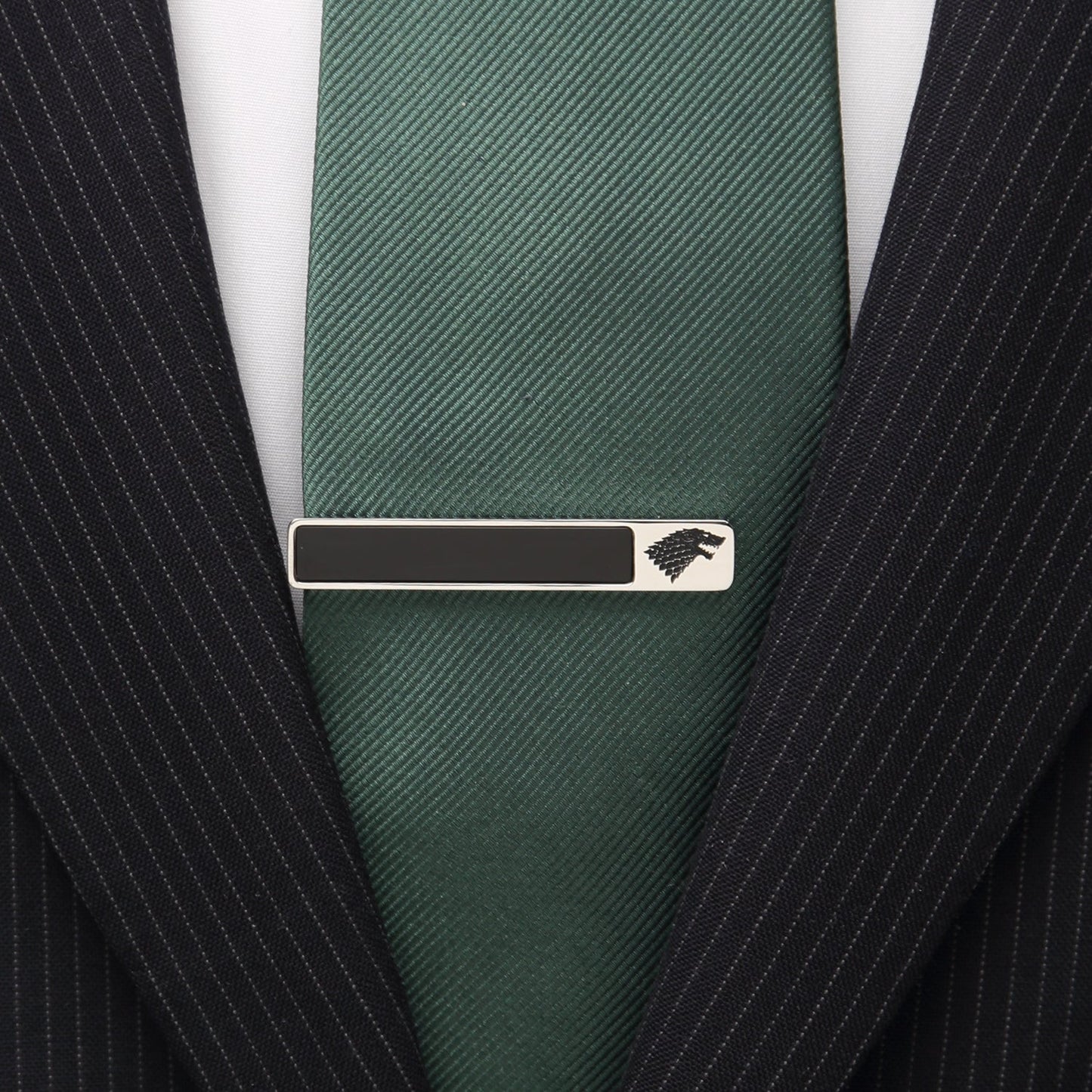 House Stark direwolf sigil onyx tie clip Father's Day gift