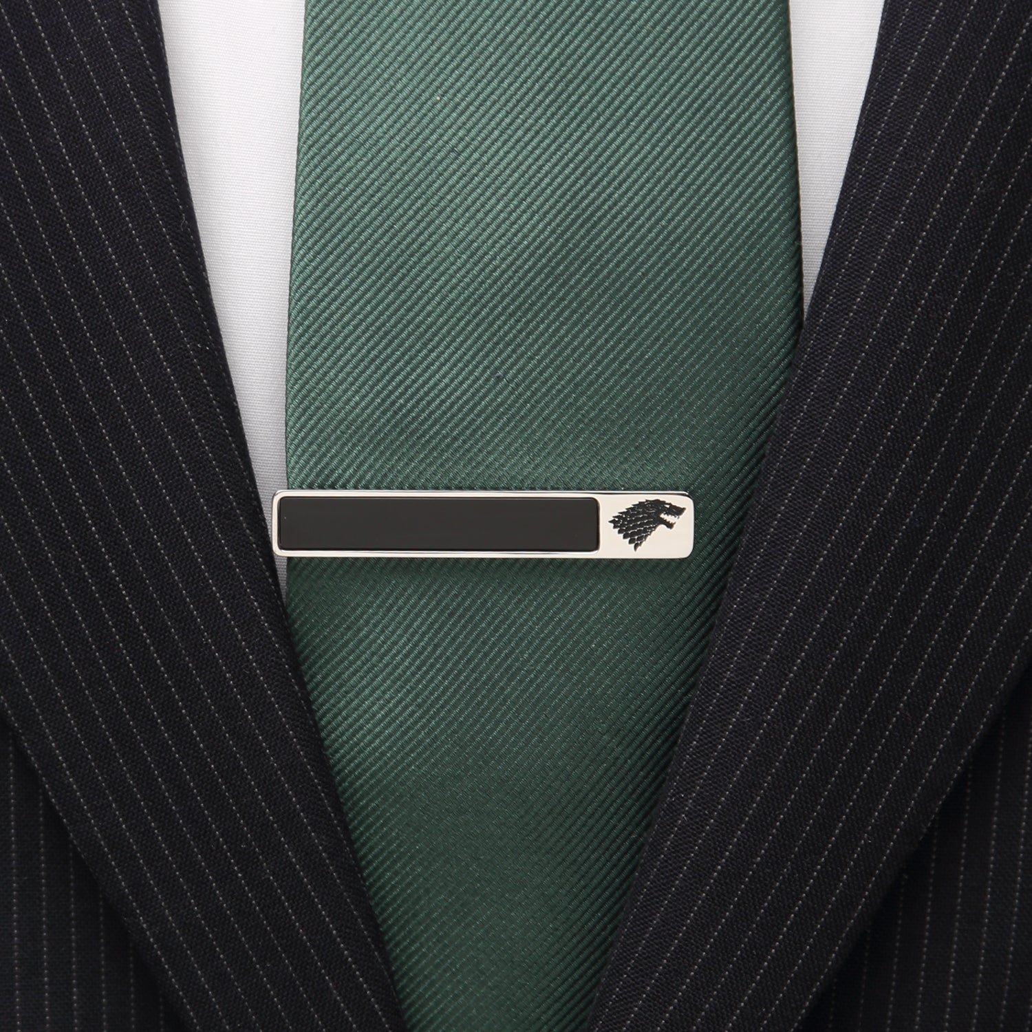 House Stark direwolf sigil onyx tie clip Father's Day gift