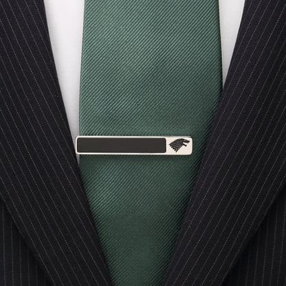 House Stark direwolf sigil onyx tie clip Father's Day gift
