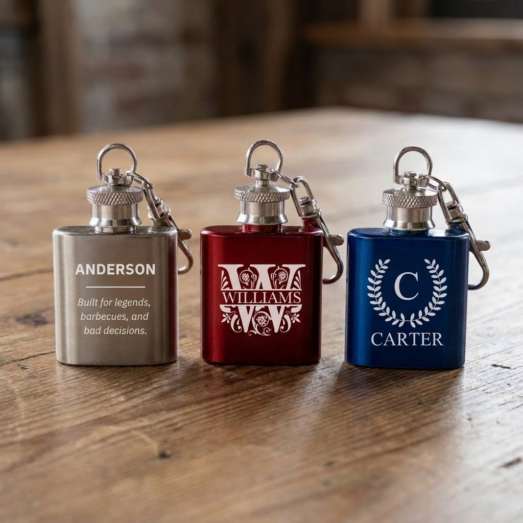 Engraved Keychain Flasks