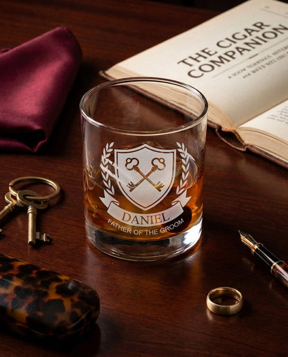 Personalized Lowball Whiskey Glasses - Gentleman Series