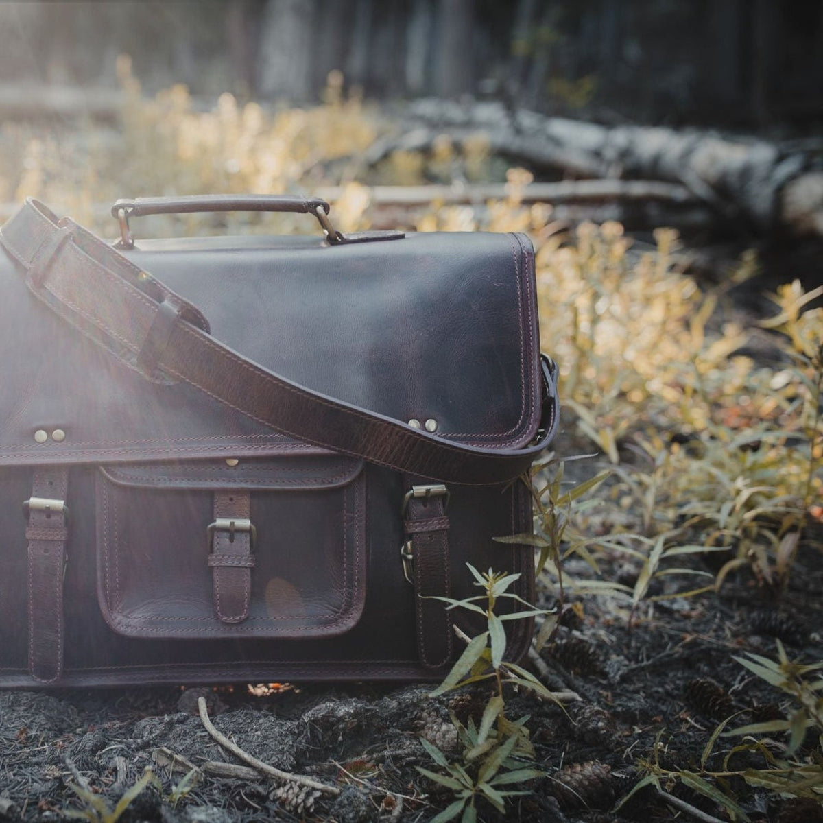 18 inch Buffalo Leather Briefcase