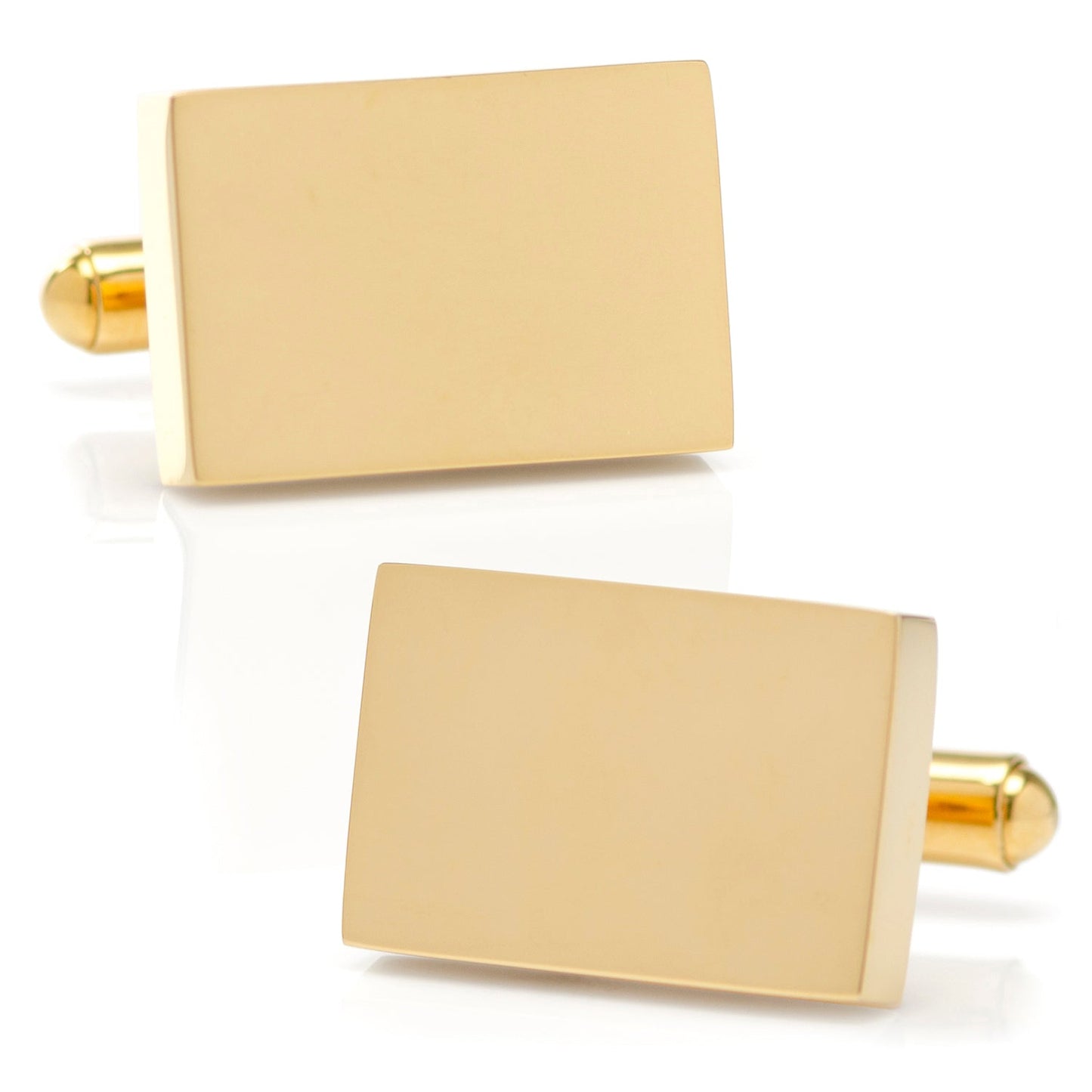 Stainless Steel Gold Plated Block Engravable Cufflinks - groomsmen gift