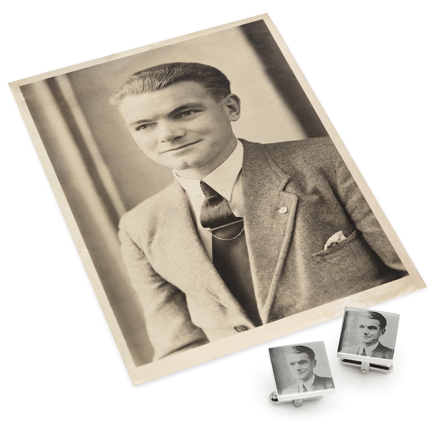 Stainless Steel Square Infinity Engravable Cufflinks