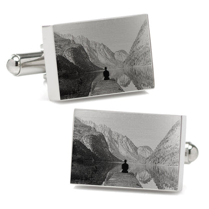 Stainless Steel Rectangle Infinity Engravable Cufflinks