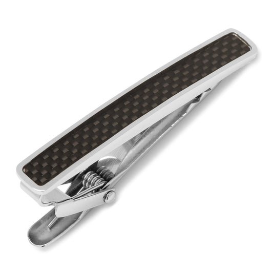 Black Carbon Fiber Stainless Steel Tie Clip - personalized groomsmen gift