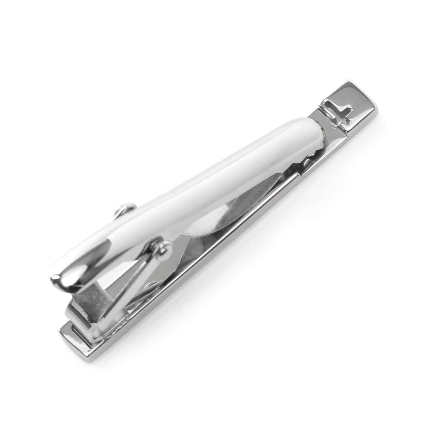 Cross cutout tie clip angle view, best man gift for him