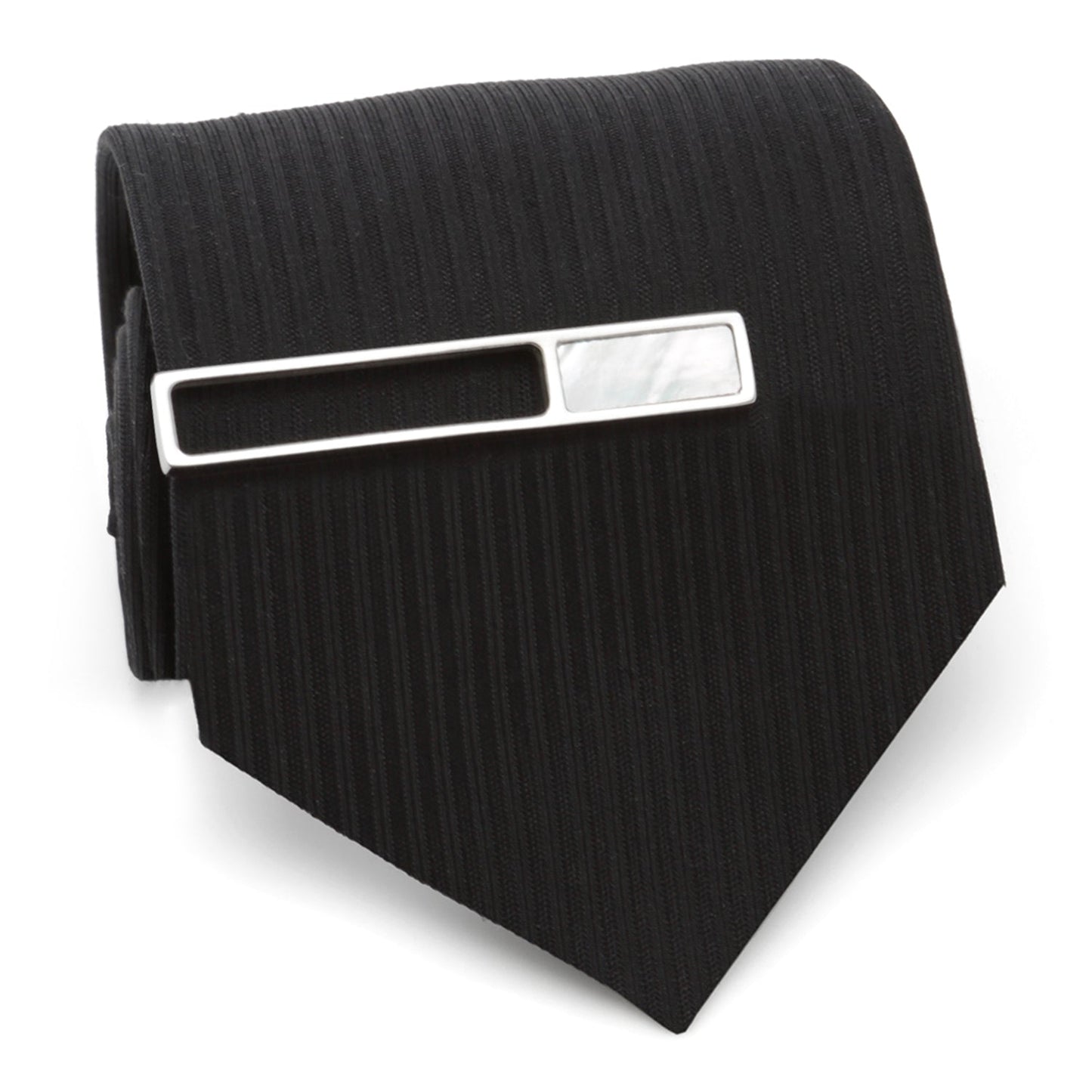 Die cut mother of pearl tie clip side profile, gift for him