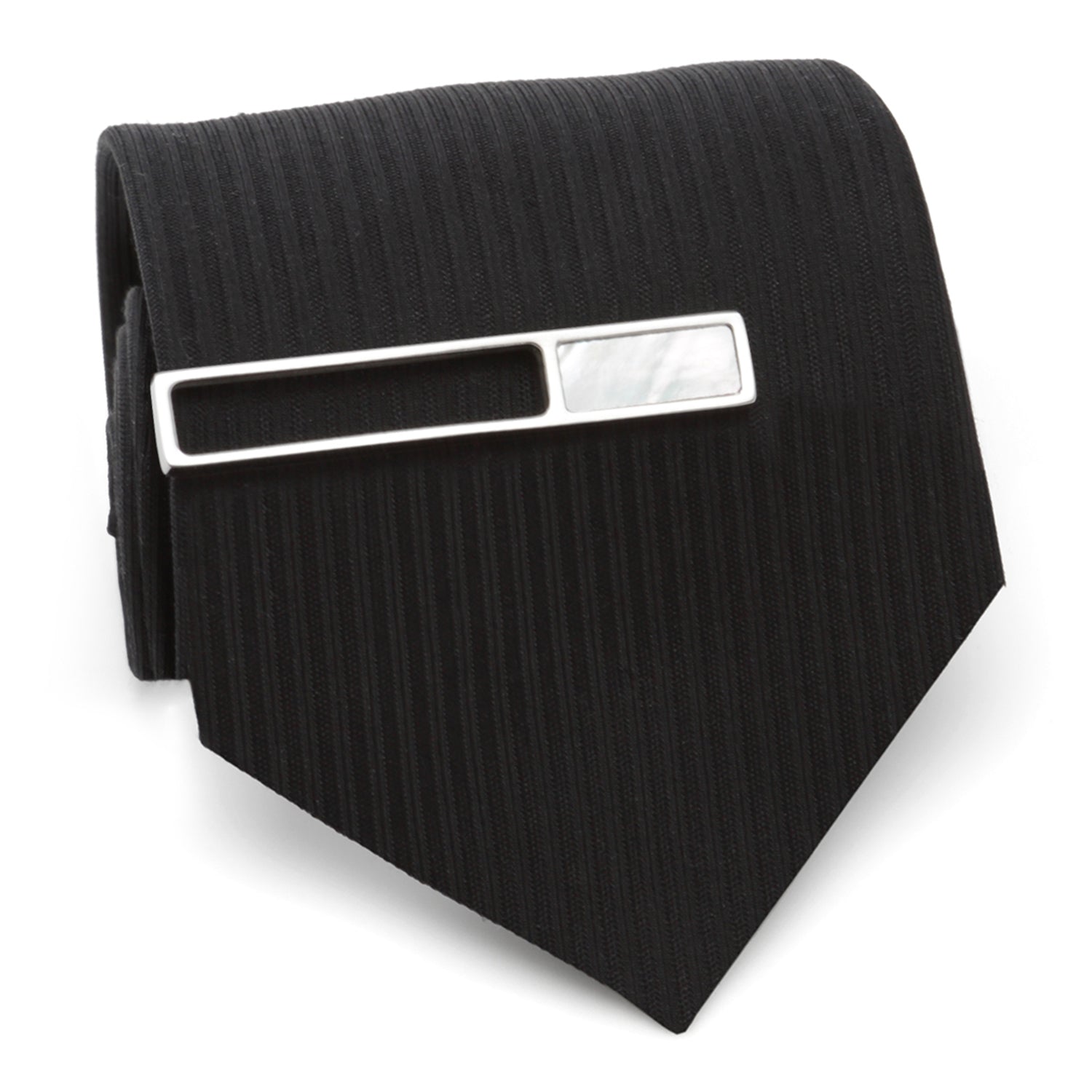 Die cut mother of pearl tie clip side profile, gift for him