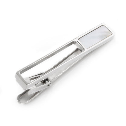Die Cut Mother of Pearl Stainless Steel Tie Clip - groomsmen wedding gift