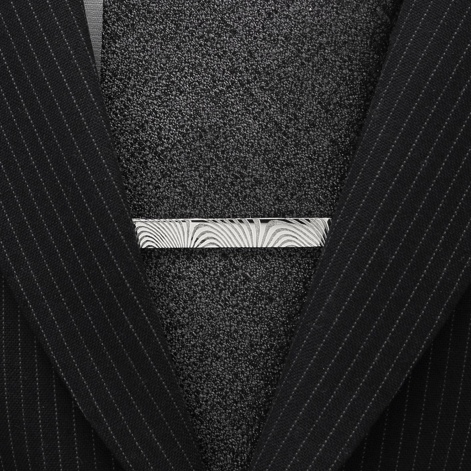 Damascus pattern stainless steel tie clip best man gift