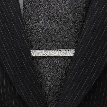 Damascus pattern stainless steel tie clip best man gift