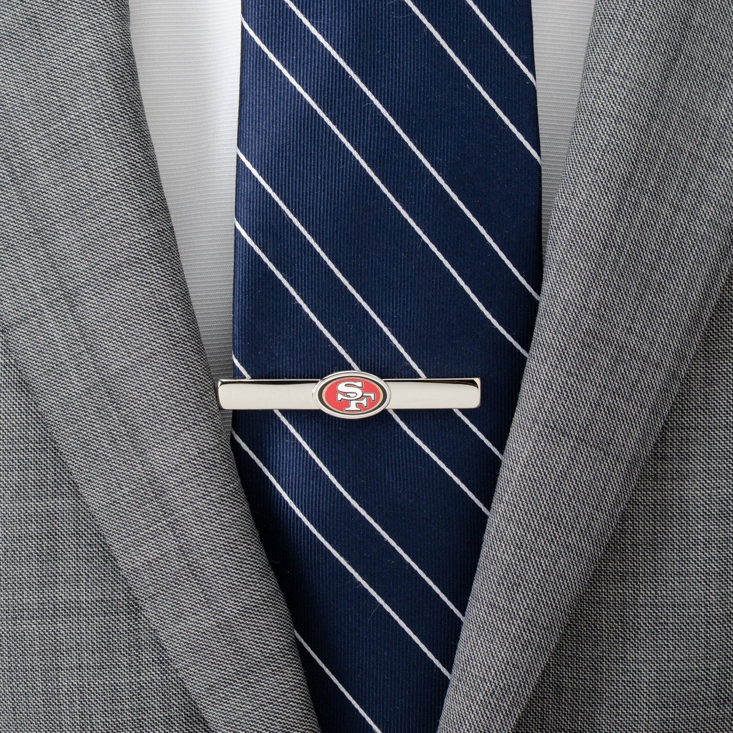 San Francisco 49ers logo silver tie clip NFL fan gift view 1