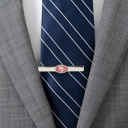 San Francisco 49ers logo silver tie clip NFL fan gift view 1