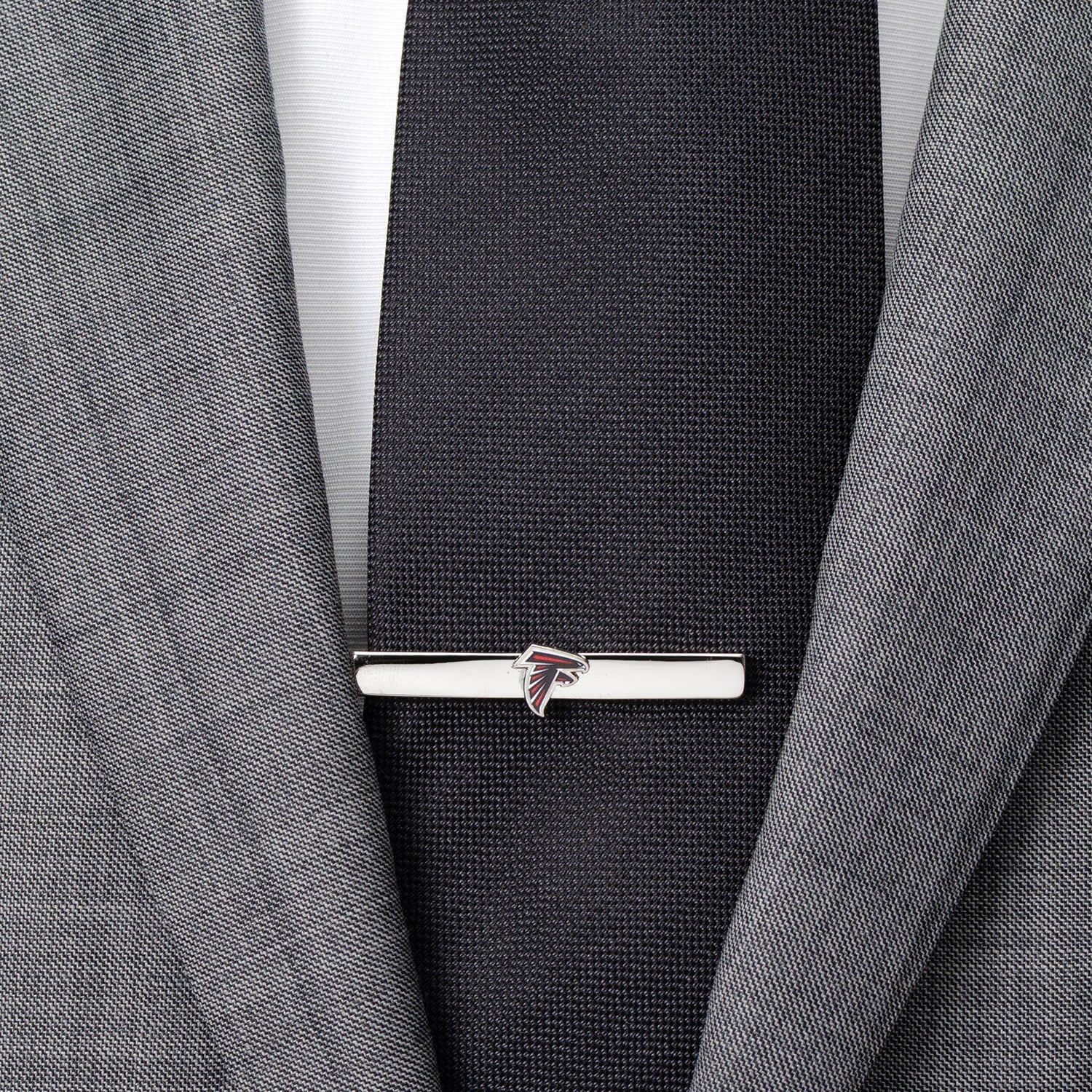 Atlanta Falcons logo enamel silver tie bar NFL fan gift view 1
