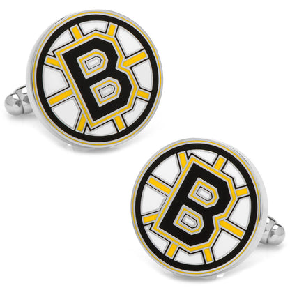 Bruins tie clip on necktie close-up, hockey fan gift for him